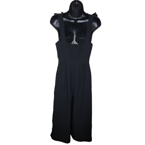 Loft Black bow cropped wide leg romper size 0 - Picture 4 of 9